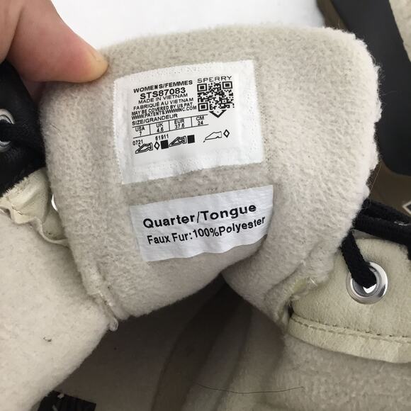 SPERRY TOP SIDER Syren Gulf Sherpa Duck Boots Women's Size 8 Black & White Sz 7 - Picture 6 of 8